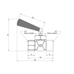Кран під манометр №158 1/2"ВВ, PN16, 110°C 90158AD05 Icma