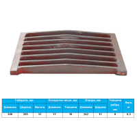 Решітка колосникова 300*205 (6,3 кг) жаростійкий чавун